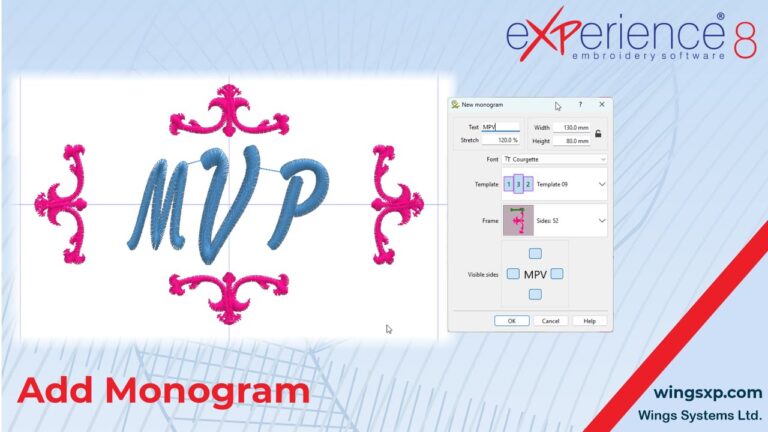 How to Use the Monogram Tool in eXPerience 8 Embroidery Software