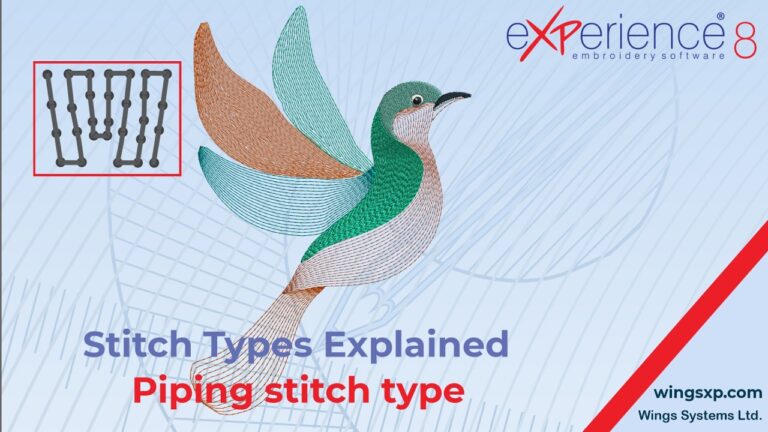 How to Use the Piping Stitch Type in eXPerience 8