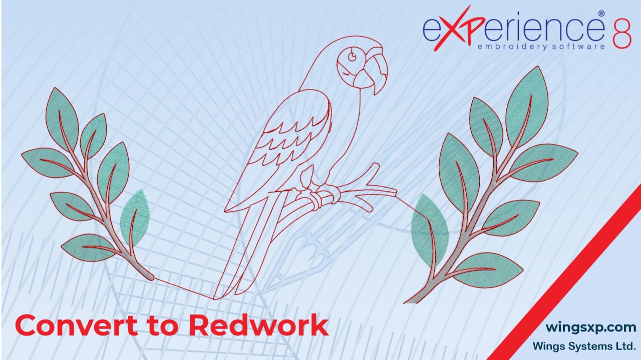 How to Convert an Embroidery Design to Redwork in eXPerience 8