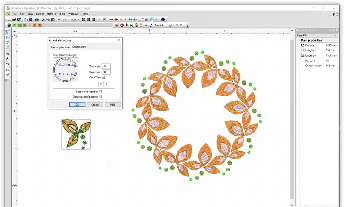 Create designs with Circular array tool easily