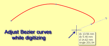 Adjust Bezier curves and reposistion inserted nodes while digitizing